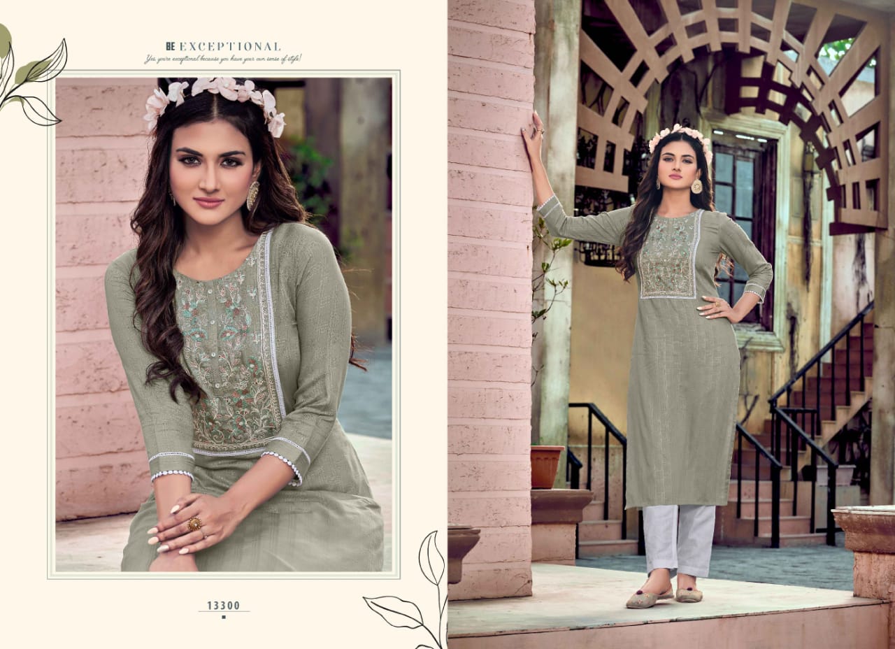 Kalaroop Jaggi Rayon New Exclusive Wear Embroidery Kurti Collection
